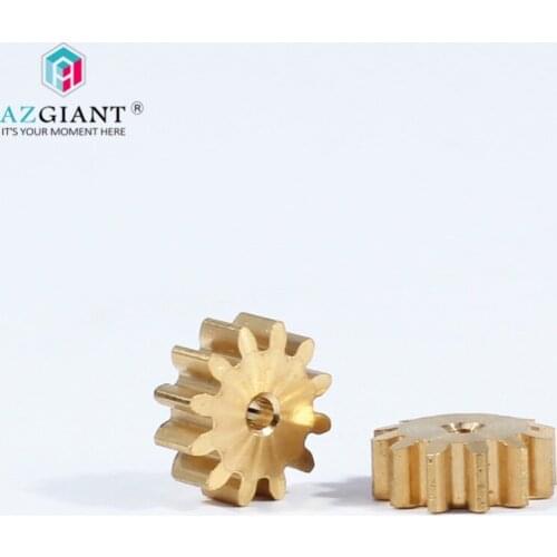 AZGIANT 2pcs M0.8 12T brass 385 gear for motor FC280 retractable side rearview mirror door lock actuator steering lock inner 2mm