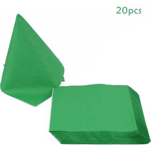 20pc/set Pure Color Theme Party Tableware Birthday Decoration Baby Shower Party Napkin Plate Disposable Tableware Party Supplies