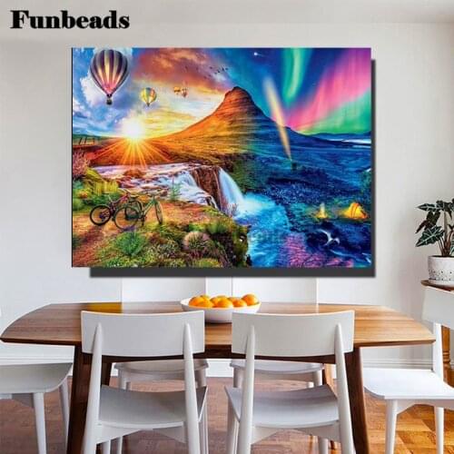 Diy Diamond Painting ICELANDIC MOUNTAIN 5D Diy Diamond embroidery Colorful landscape Mosaic Full square/round Drill Decor FF5860