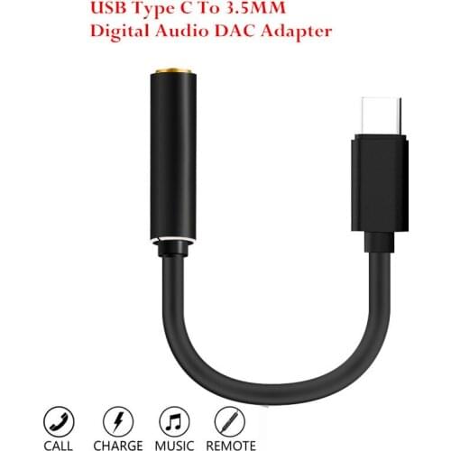 For OPPO Find X Audio Adapter HD Lossless USB Type C To 3.5MM Digital Earphone Jack Converter for Samsung Galaxy Note 10 + A90