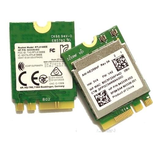 SSEA Wireless RTL8188EE NGFF M.2 Wi-Fi Network Card 802.11b/g/n For HP SPS 843336-001