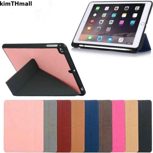 Case For iPad Pro 10.5 Case 2017 / iPad Air 2019 case With Pencil Holder Smart fabric Trifold case for iPad Pro 10.5 kimTHmall