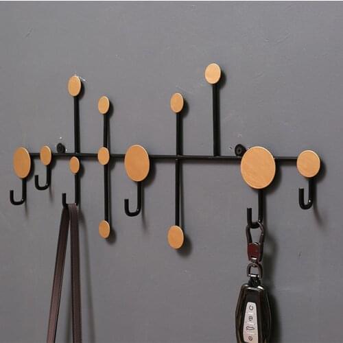Polka Dot Wrought Iron Decorative Wall-mounted Key Holder Wall Storage Hook Iron Hook For Living Room Door Entrance Porch