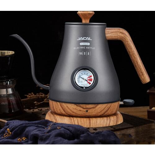 1L electric kettle 304 stainless steel gooseneck coffee pot slim spout teapot with temperature control