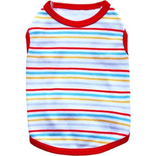Pet Dog Shirt for Small Dogs High Quality Navy XS-L Blue/Red Tshirt Summer Clothes Cotton Striped Vest for Chihuahua