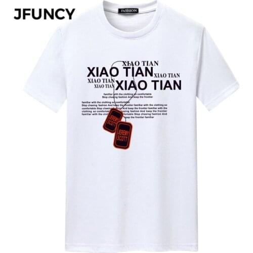 JFUNCY Letter Print Oversize Mens T-shirts Graphic T Shirts Summer Cotton Men T-shirt Camiseta Camisa Short Sleeve Man Clothing