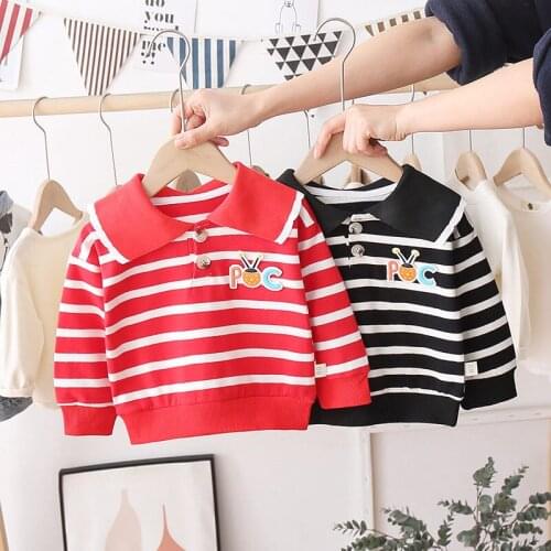 New Spring Brand Baby Girls Boys T-shirts Kids Spring Clothes Child T-shirt Strips Print Clothing Costume Tops Tees Long Sleeve