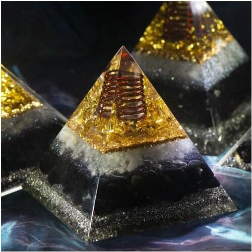 Hademade Reiki Orgonite Pyramid Mold Seven Chakra Healing Crystal Energy Orgone Pyramide EMF Protection Meditation Tool