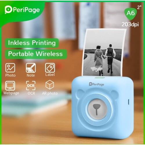 Pocket Printer Thermal Bluetooth Mini Mobile Portable 58mm Printer for Android iOS Phones Ship From Spain/Russia Pocket Printers