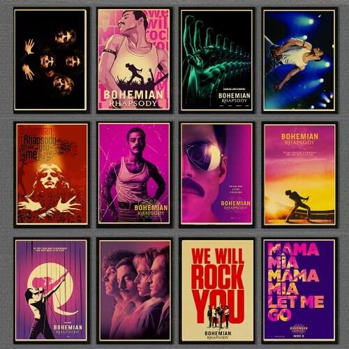 Bohemian Rhapsody Queen Freddie Mercury Musical 2018 Vintage Poster Kraft Paper Movie Modern Home Room Wall Decor/bar