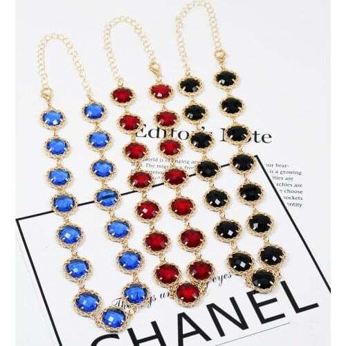 KBJW Original Gothic 3 Colors Crystal Choker Copper Based Gold Color Handmade Party Jewelry Diamond-Cut Necklace for Women Prom