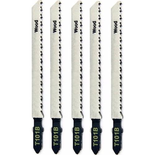 5pcs New T101B Jigsaw Blades Wood Cutting Softwood & Hardwood For Bosch 100mm