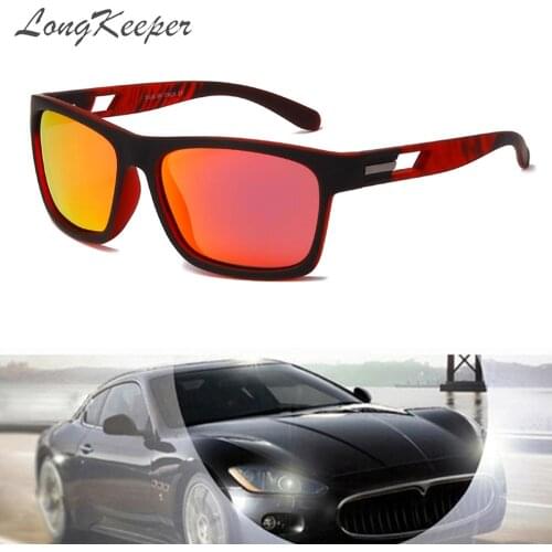 LongKeeper Classic Mens Polarized Sunglasses Male Women Outdoor Sports Square Goggle For Fishing Driving Eyewear UV400