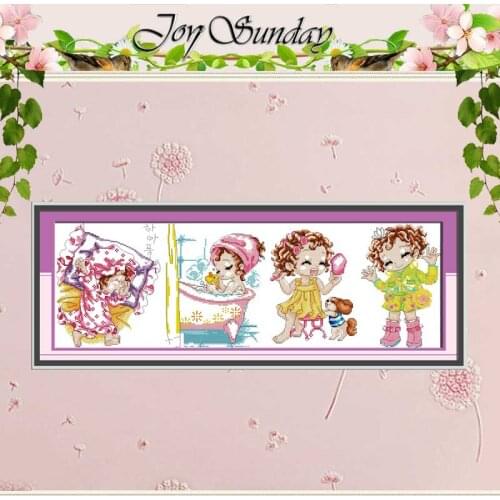 Beautiful girls Pattern Counted Cross Stitch 11CT 14CT Cross Stitch Set Wholesale Cartoon Cross-stitch Kit Embroidery Needlework