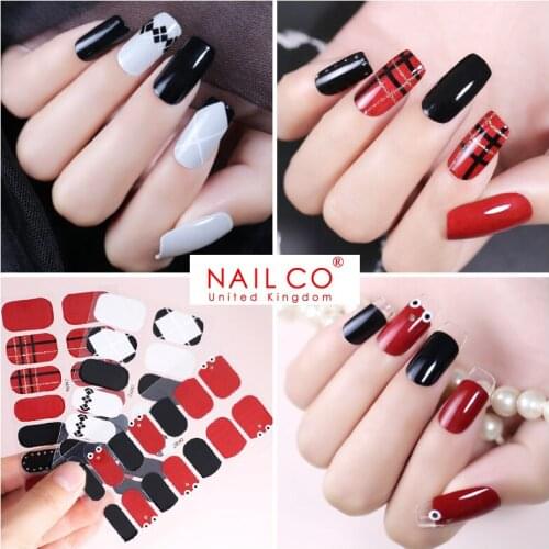 NAILCO Nail stickers Manicure French Nail art stickers For Fake nails supplies for professionals nails accessories with top coat