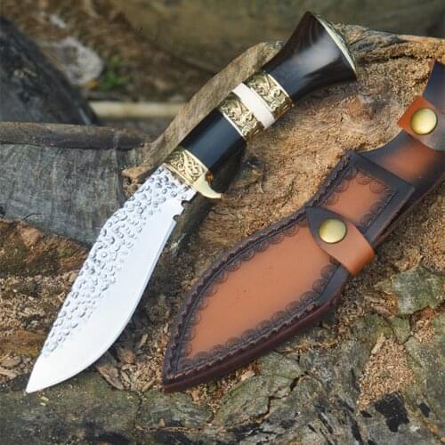 Free shipping Sharp D2 Steel outdoor straight knife hand forged camping defensive tactical survival knife portable hunting knife