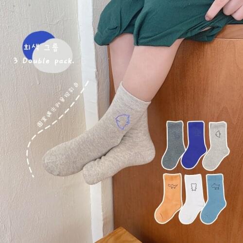 2021 Autumn Winter New Childrens Socks 6 Pairs Fashion Baby Cotton Socks Cartoon Photochromic Socks