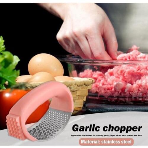2-in-1 Stainless Steel Garlic Press Meat Loosening Machine Multi-function Garlic Chopper Creative Hand Press Garlic Tool Kitchen