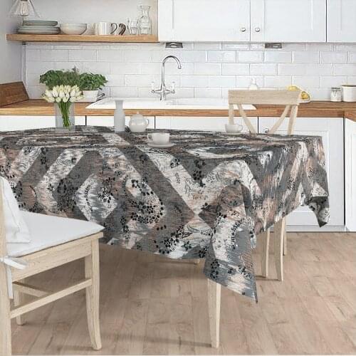 Tablecloth Living Room Kitchen grey geometric ethnic patterned micro fabric cover runner pattern Free Shipping