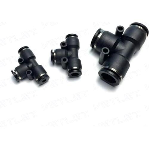 PUT Union Tee inch size 3 way one touch fittings PUT 1/4 inch PUT3/8 inch air fittings PUT 1/2 inch pneumatic quick air fittings