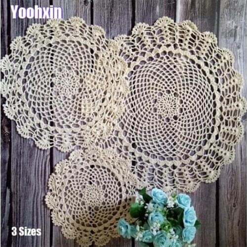 2019New Special price placemat cup pot coaster mug kitchen Christmas table placemat cloth lace Crochet tea coffee doily dish pad