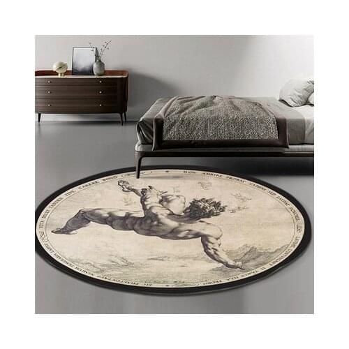Modern Style Art Body Round Carpet Bedroom Sitting Room Home Anti-Skid Floor Mat