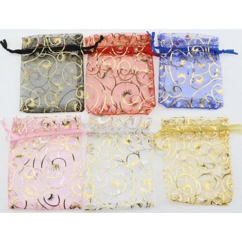 50pcs/lot Organza Bags Wedding Pouches Jewelry Packaging Bags Wrapping Gift Bag fondant cake decorating Pastry tools