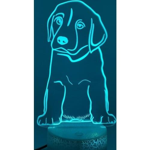 Led 3D Night Light Labrodore puppy Laser Engraving Bedroom Decor Nightlight Desk Lamp Memorial Gifts