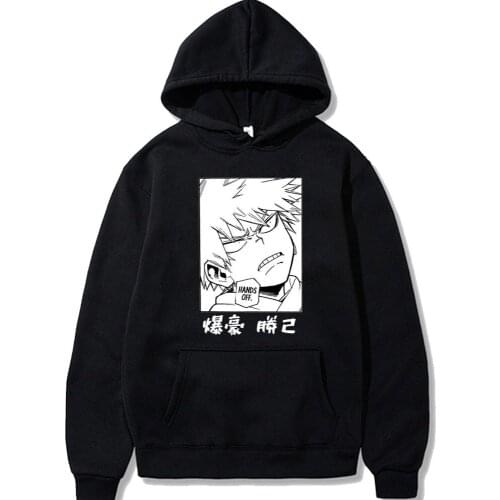 Bakugou My Hero Academia Printed Anime Hoodies Long Sleeve Harajuku Hoodies Sweatshirt Casual Pullover for Men Women SUNOWE