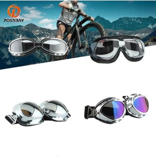 POSSBAY Universal Motorcycle Goggles for Harley Multiple Lens Cycling/Sport/Outdoor Sunglasses Motorcycle Protective Accessories