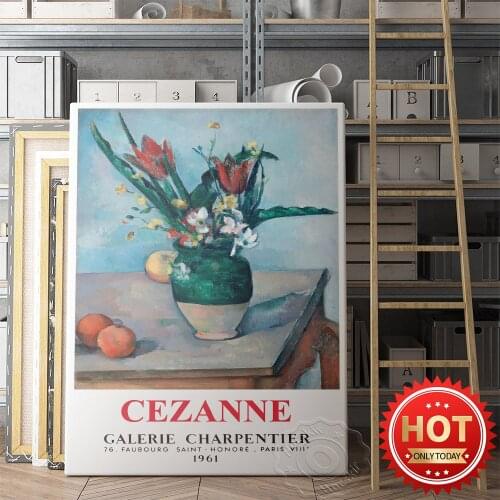 Paul Cezanne Vintage Flower Art Poster, Galerie Charpentier Exhibition Prints, Paul Wall Art Stickers, Home Decor Wall Picture