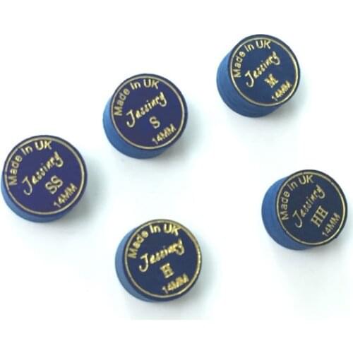 Xmlivet 10pcs/lot 2017 Jassinry Cue tips 8layers pigskin Billiards Pool cue tips 14mm Blue SS/S/M/H/HH 5 hardness High Quality