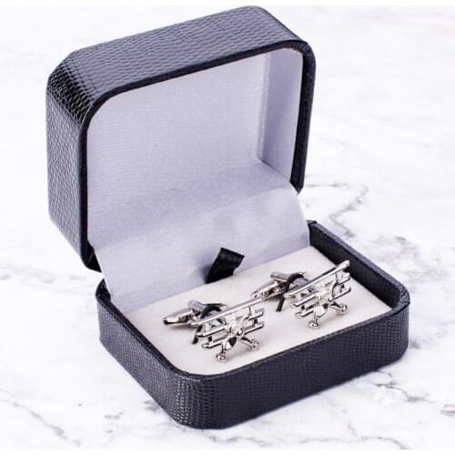 Novelty Aircraft Cufflinks Copper Material Helicopter Cuff Button Silver Plated Airscrew Jewelry For Men Wedding Business Shirt