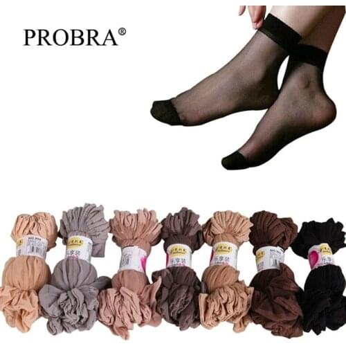 10 Pairs Bamboo Fiber Women Socks Summer Bamboo Female Short Socks Womens Stocking Thin Crystal Girl Silk Sock Brands Quality 4