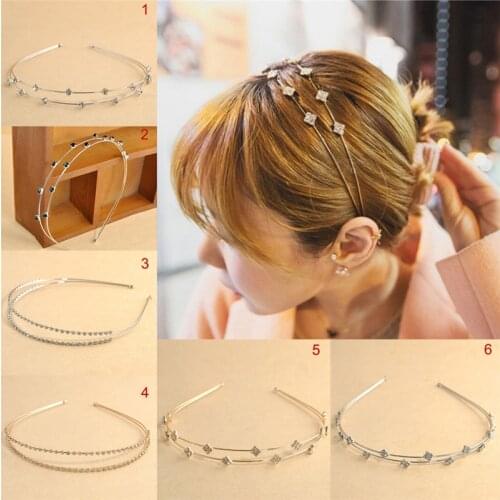 1pcs Gold Silver Hairband Fashion Women Ladies Crystal Rhinestone Headband Head Piece Girls Hair Accessories