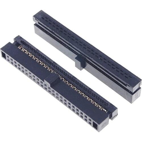 10 Pcs 0.050" 1.27mm 44 Pin dual Row IDC Connector 2x22 P 44 position Rectangular Female Socket Receptacle Ribbon Cable