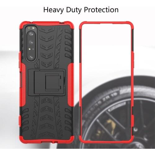 100pcs/Lot Hybrid Rugged Phone Case For Sony Xperia 1 10 II 5 8 20 L4 Hard PC TPU Silicone Armor Cover