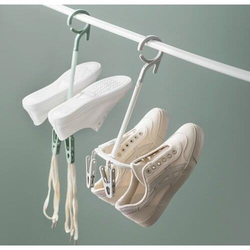 2 Hooks Shoes Drying Rack Shoes Hanging Storage Shelf Drying Rack Shoe Rack Stand Hanger