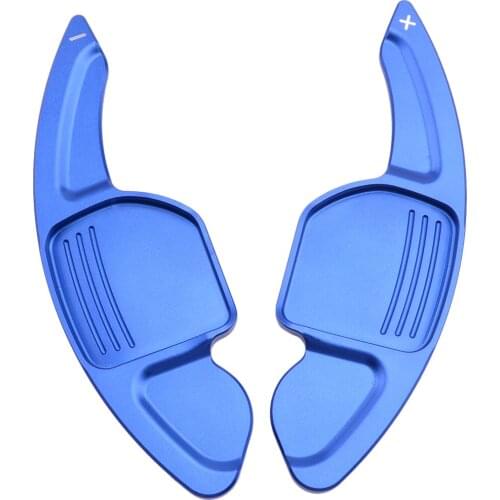 2pcs Car Steering Wheel Shift Paddle Gear Shifter Extension Accessories Aluminum Alloy Blue Fit for Audi TT Q7 R8 A6 S4