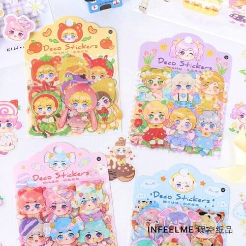40 Pcs Kawaii Cartoon Baby Doll Waterproof Decoration Notebook Planner Stickers Scrapbooking Diary Sticky Paper Flakes
