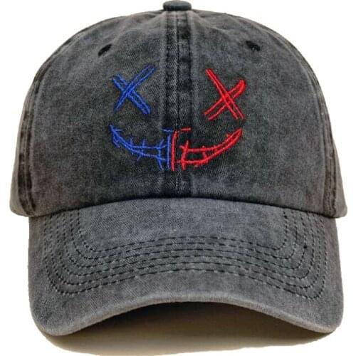 New sad face baseball cap embroidery fashion sad boy dad hat washed cotton adjustable snapback hats women men Sports caps