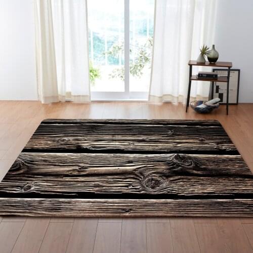 Nordic Hallway Decor Large Carpets for Living Room Bedroom Anti-Slip Floor Rugs 3D Wood grain Kitchen Mat Home Entrance Doormats
