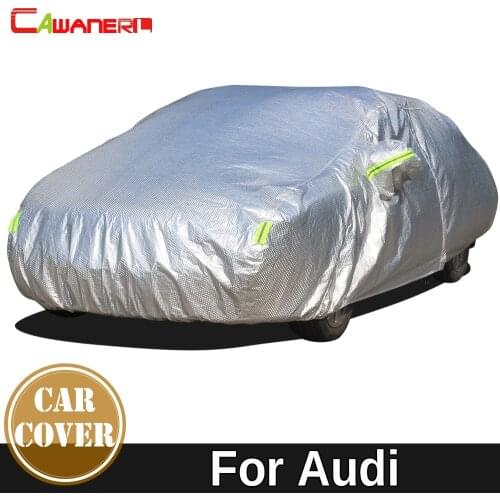 Cawanerl Thicken Cotton Car Cover Anti-UV Sun Shade Snow Rain Hail Dust Protection Waterproof Cover For Audi 100 200 80 90 A3
