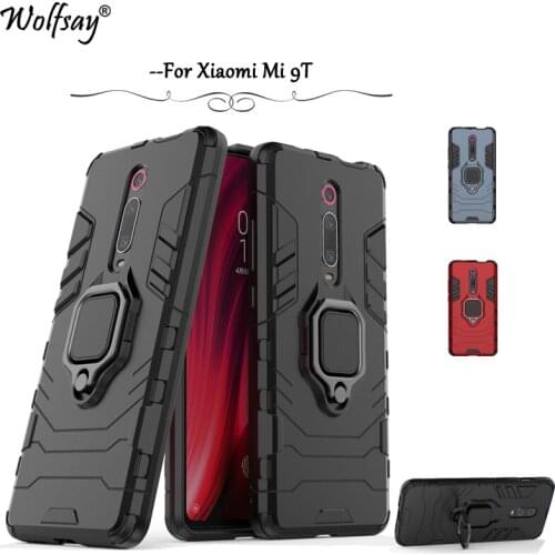For Xiaomi Mi 9T Case Luxury Armor Metal Finger Ring Holder Hard Phone Bumper For Xiaomi Mi 9T Protective Cover For Xiaomi Mi 9T
