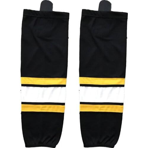 COLDINDOOR 100% Polyester black Ice Hockey Socks Cheap Shin Guards XW014