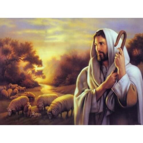 Diy 5d diamond painting Jesus Christ Shepherd full square /round mosaic cross stitch diamond embroidery Religious LG2399