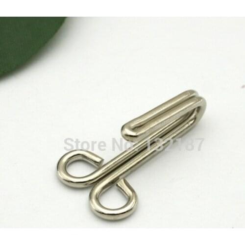 DIY 80pcs/lot big metal brass hook silver nickle color for trousers skirts coat dress HE-027