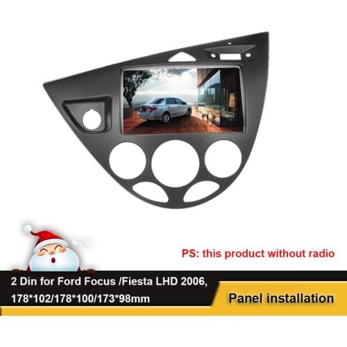 Double 2 Din Car DVD Stereo Panel Frame Mount Dash Installation Bezel Trim Kit Fascia For Ford Fiesta/ Focus LHD 2006