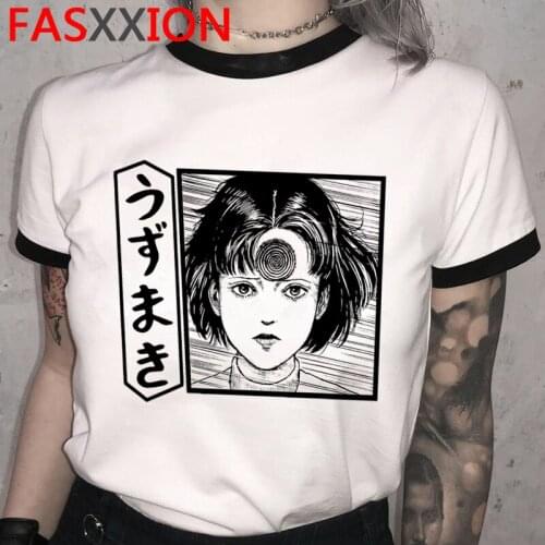 Junji Ito clothes men aesthetic japanese white t shirt tshirt kawaii
