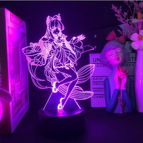 LED Night Light Kid Genshin Impact Anime Figure Lamp For Indoor Bedroom Party Novelty Luminous Desktop Decor Child Birthday Gift